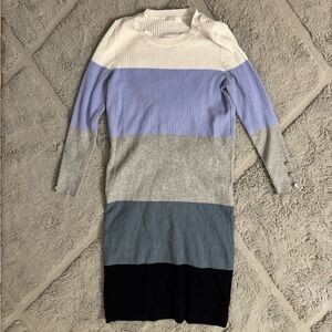 Blue Orchid Colorblock Ribbed Knit Sweater Dress